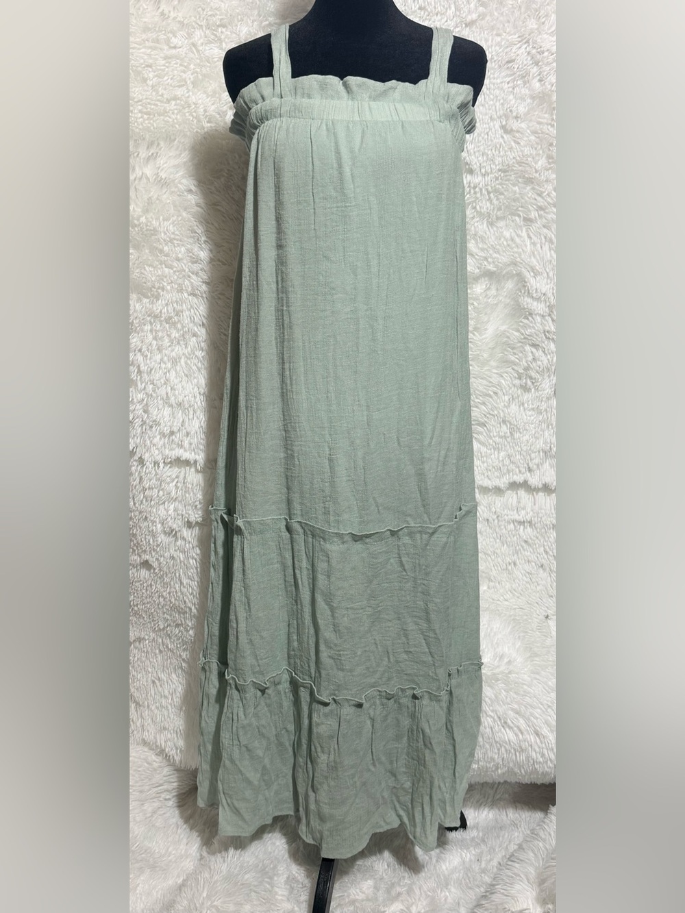 Blu Pepper Light Sage Tiered Maxi Dress